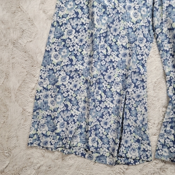 Stella McCartney Ditsy Floral Crepe de Chine Pants in Multicolor Blue Size 34 - Picture 6 of 16